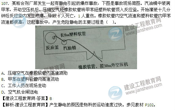 2014年安全工程師《安全生產(chǎn)技術》試題及答案詳解107題