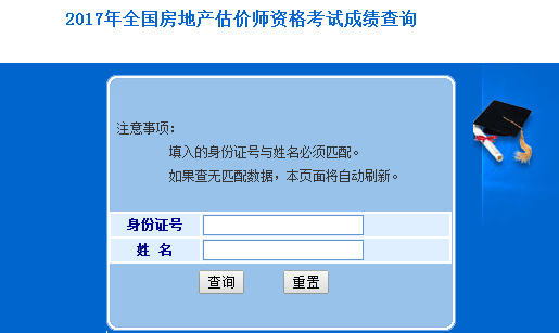 2017年房地產(chǎn)估價(jià)師考試成績(jī)查詢?nèi)肟谝验_通