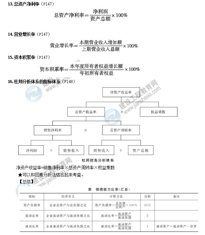 一建經(jīng)濟(jì)公式2