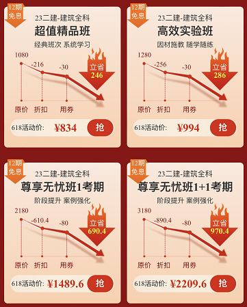 二建618優(yōu)惠課程